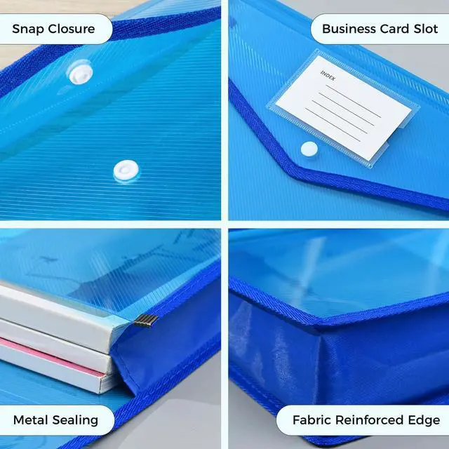 Alt view image 3 of 7 - Plastic Expanding File Folder, Folders for Documents, Transparent Envelopes with Elastic Closure, File Folder Organizer Holder, Large Capacity, Fit Letter/A4 Size (Red)