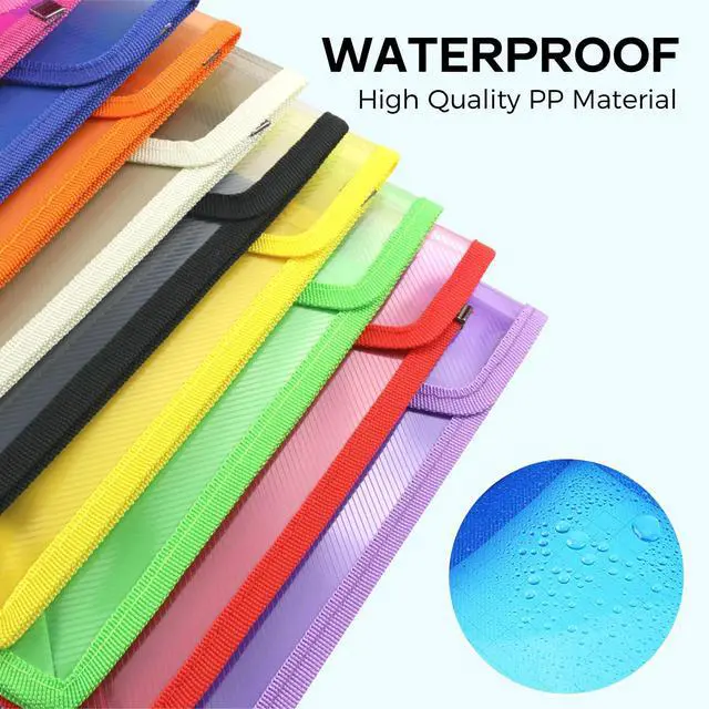 Alt view image 5 of 7 - Plastic Expanding File Folder, Folders for Documents, Transparent Envelopes with Elastic Closure, File Folder Organizer Holder, Large Capacity, Fit Letter/A4 Size (Red)
