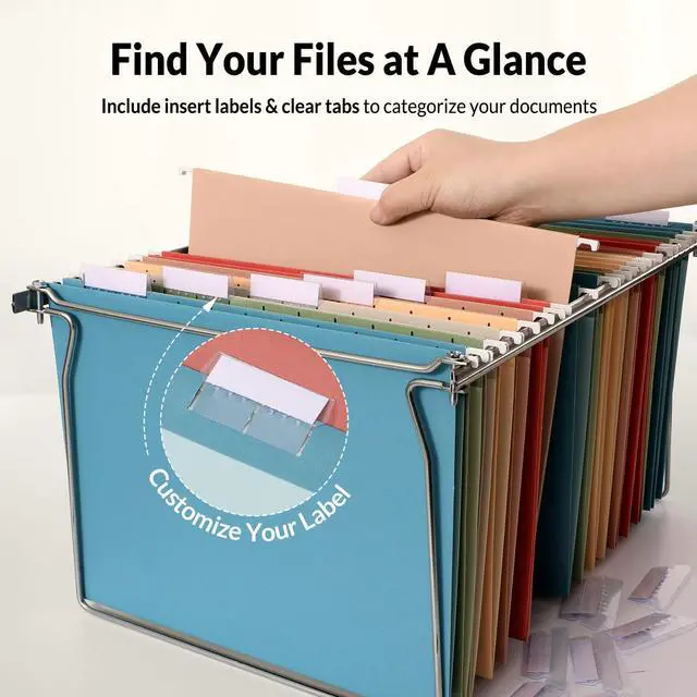 Alt view image 2 of 7 - Hanging File Folders Retro Colors, 6 Pack Letter Size File Folders with 1/5-cut Tabs, Stay Organized for Your Home and Office Bulk File and Documents