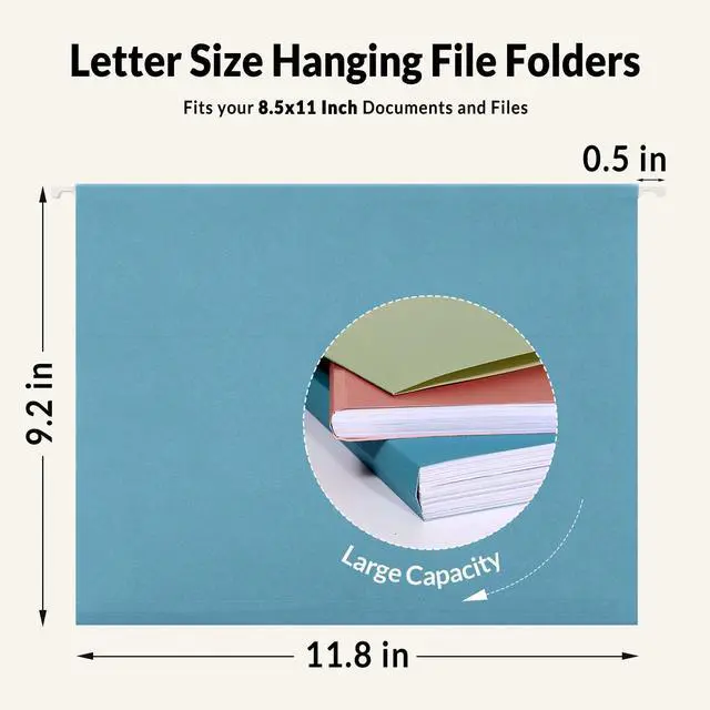 Alt view image 5 of 7 - Hanging File Folders Retro Colors, 6 Pack Letter Size File Folders with 1/5-cut Tabs, Stay Organized for Your Home and Office Bulk File and Documents