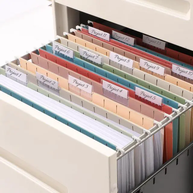 Alt view image 7 of 7 - Hanging File Folders Retro Colors, 6 Pack Letter Size File Folders with 1/5-cut Tabs, Stay Organized for Your Home and Office Bulk File and Documents