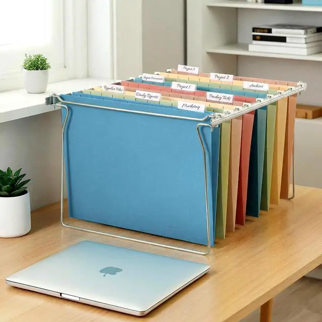 Alt view image 6 of 7 - Hanging File Folders Retro Colors, 6 Pack Letter Size File Folders with 1/5-cut Tabs, Stay Organized for Your Home and Office Bulk File and Documents