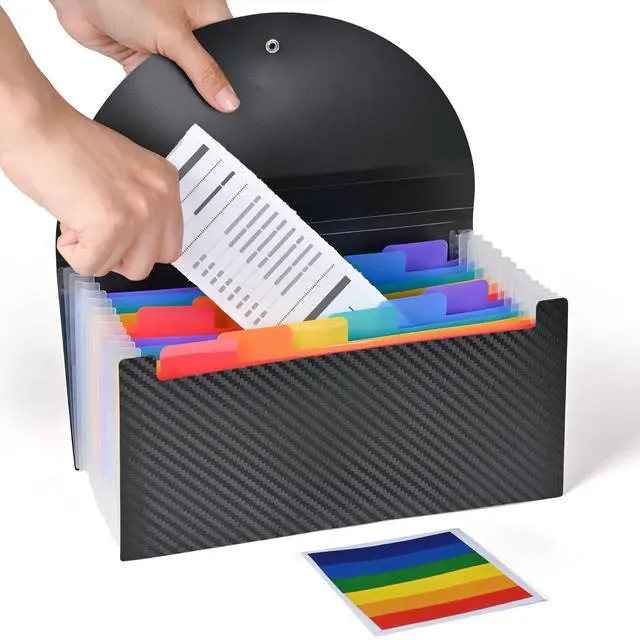 Main image of Accordion File Organizer, 13 Pocket Expanding File Folder | 10.2"x5.1" Small Receipt Organizer for Business, Coupon Document Holder, Portable Folder Organizer for Home Office School