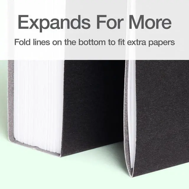 Alt view image 4 of 7 - Hanging File Folders, 6 Pack, Letter Size (8.5" x 11"), Black, 1/5 Cut for 5 Tab Positions, Includes Tabs and Inserts, Hanging Files for Office and Document Organization