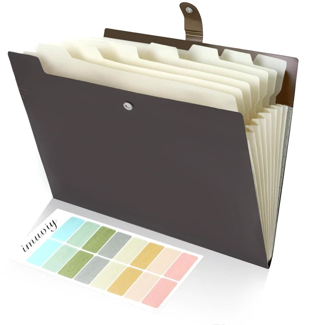 Main image of Expanding Organizer File Folder, Letter Size Expandable 8 Pockets Expanding Organizer Accordion File Folders with Labels A4 Paper Document Organizer for Home School Office Supplies