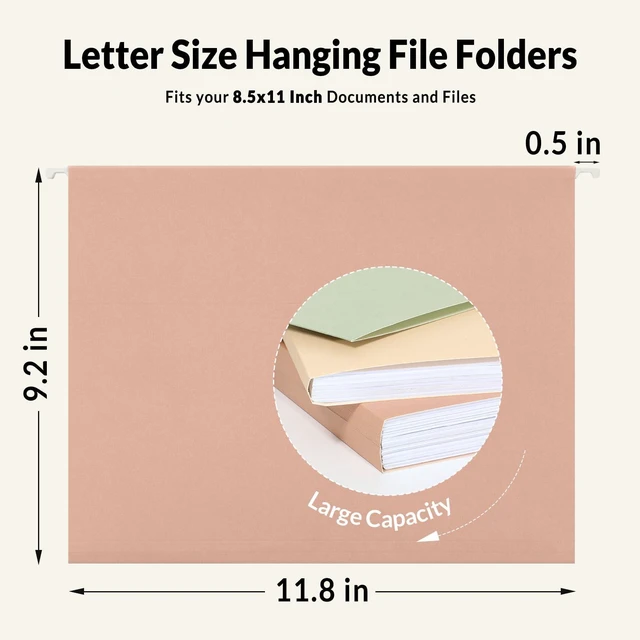 Alt view image 5 of 7 - Hanging File Folders, 6 Pack Letter Size Hanging File Folders with 1/5-Cut Tabs, Ideal for Home and Office Organization and Papers Classification,Morandi Colors