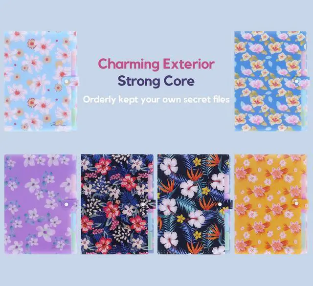 Alt view image 3 of 7 - Flower Series Expanding File Folder, Vintage Floral Elegant Funky Cute Retro Document Organizer for Document Arrangement - Green Floral