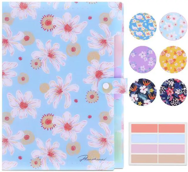 Main image of Flower Series Expanding File Folder, Vintage Floral Elegant Funky Cute Retro Document Organizer for Document Arrangement - Green Floral