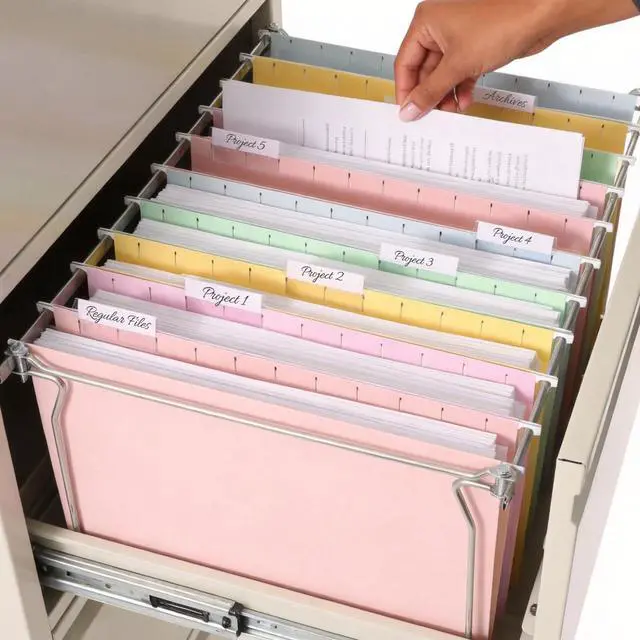 Alt view image 7 of 7 - 6 Pack Hanging File Folders,Hanging File Folders Letter Size with 1/5-cut Tabs, Assorted Macaron Colors Folders,Stay Organized for Your Home and Office Bulk File and Documents
