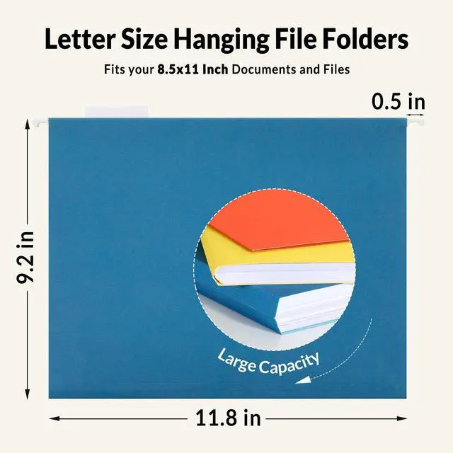 Alt view image 5 of 7 - Hanging File Folders, 6 Pack Letter Size Hanging File Folders with 1/5-Cut Tabs, Ideal for Home and Office Organization and Papers Classification,Assorted Colors
