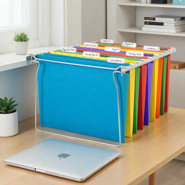 Alt view image 6 of 7 - Hanging File Folders, 6 Pack Letter Size Hanging File Folders with 1/5-Cut Tabs, Ideal for Home and Office Organization and Papers Classification,Assorted Colors