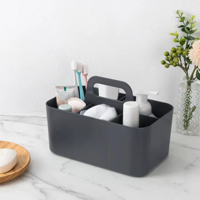 Alt view image 7 of 7 - Multipurpose Caddy Organizer, Plastic Caddy with Handle, Stackable Desk Organizer for Stationery, Marker and Pencil, Office Supplies Organizer, Dorm Caddy