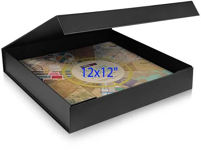 Main image of 12x12 Scrapbook Storage Box for Scrapbooks, Papers and Supplies, Odor Free, Solid Black, 1 PCS 1 Pack