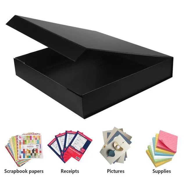 Alt view image 6 of 6 - 12x12 Scrapbook Storage Box for Scrapbooks, Papers and Supplies, Odor Free, Solid Black, 1 PCS 1 Pack