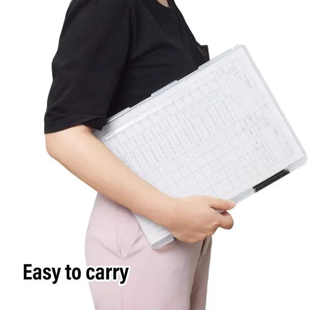 Alt view image 5 of 7 - Clear File Box with 2 Buckles Plastic Storage Box for A4 Paper, Portable Project Case for Documents, Magazines Paper Protector Black | Portable Project Case , 11.8 x 8.85 x 0.7 Inches