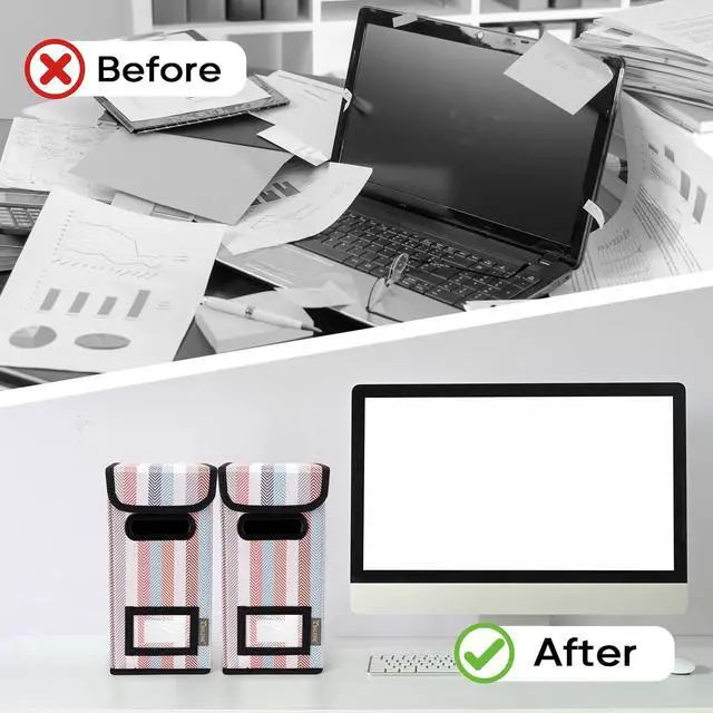Alt view image 7 of 7 - File Organizer Box with Lid, Collapsible Hanging File Storage Box | Smooth Plastic Rails, Textured Fabric Exterior, Collapsible Hanging File Folder Box for Office Document Storage