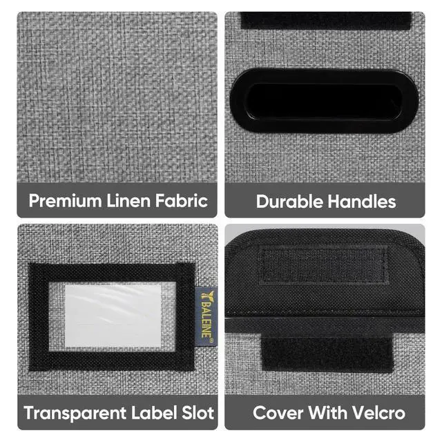 Alt view image 6 of 7 - File Organizer Box with Lid, Collapsible Hanging File Storage Box | Smooth Plastic Rails, Textured Fabric Exterior, Collapsible Hanging File Folder Box for Office Document Storage