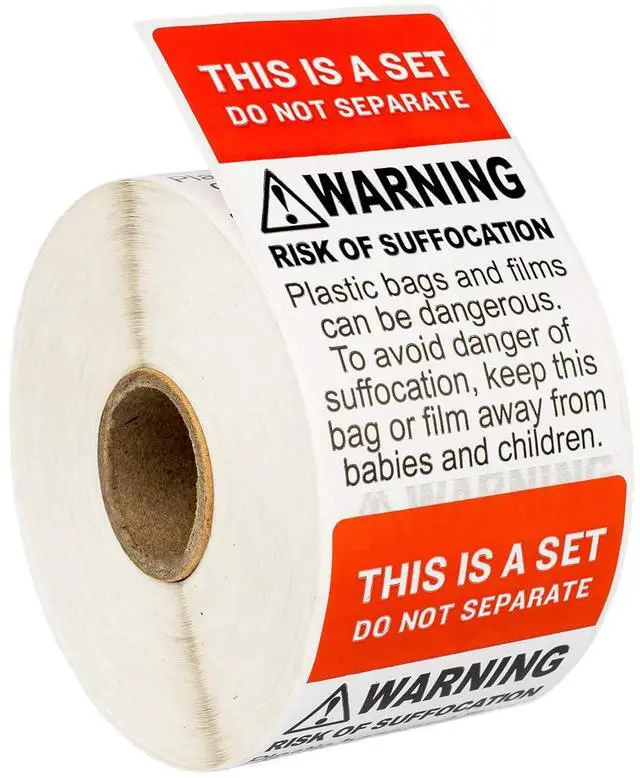 Main image of Do Not Separate - This is a Set & Suffocation Warning (2" x 3") | Pre-Printed Labels/Stickers, FBA-Approved, 250 Labels per Roll, 1 Roll