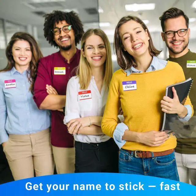 Alt view image 6 of 7 - Name Tag Stickers (3"x 2") Peel and Stick Name Tag Labels Hello My Name is Nametags Stickers Colorful Name Badge Labels for Themed Party Family Home School Office Conferences 160 Pcs