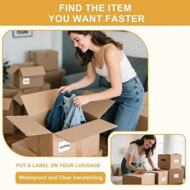 Alt view image 5 of 7 - 160 Pcs Storage Bin Labels with Marker, Removable No Residue Tear Resistant Matte White Blank Labels, Three Sizes for Home School Business Organization (3 Sizes)