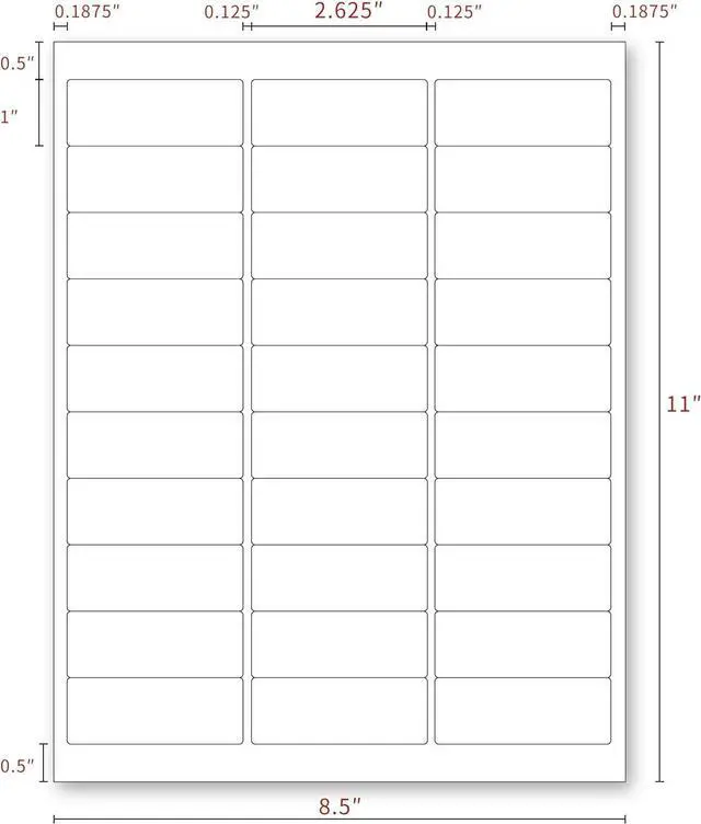 Alt view image 2 of 4 - Address Labels for Printer 750 Labels - 1" x 2-5/8", Mailing, Storage & Pantry Organization, Laser/Inkjet Compatible, 30 Per Page, 25 Sheets