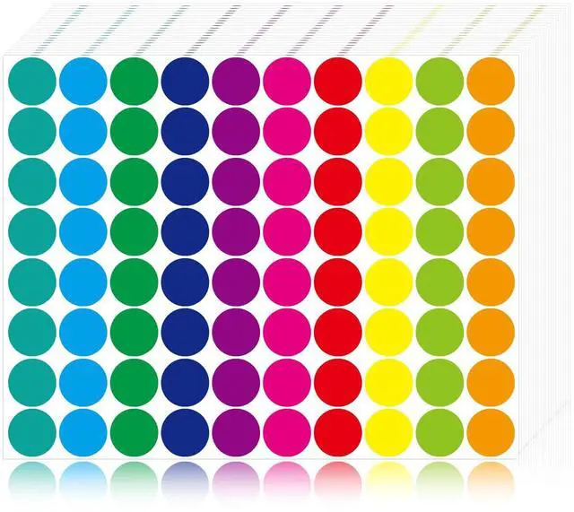 Main image of Colored Dot Stickers, 10 Color Coding Dot Labels, 3/4" Round Circle Labels | 1400 Pcs Value Pack, Easy Peel, Strong Adhesion, Assorted Colors for Organizing, Office, Business, Garage&Yard Sale