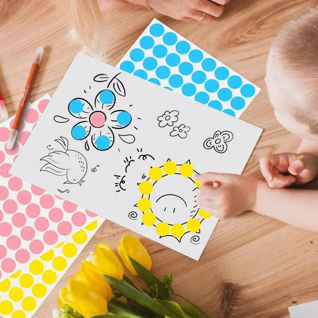 Alt view image 7 of 7 - 1050 PCS Color Coding Labels Circle Dot Stickers,10 Color Style Colorful Coding Label Sticker for Office,Student Classroom