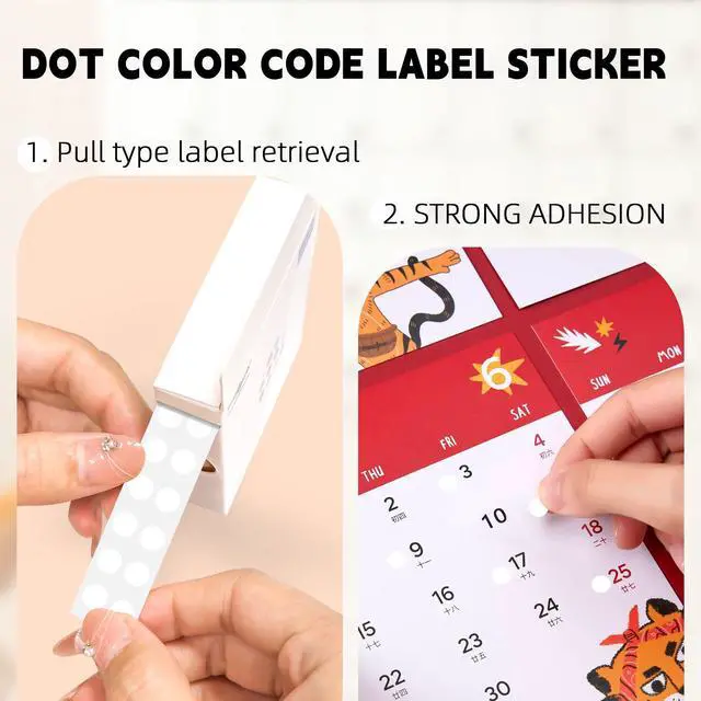 Alt view image 3 of 7 - 1/4 Inch Circle Sticker Labels,1000 Stickers Round Color Coding Circle Dots Stickers, Adhesive Roll Dot Label for Inventory Organize, File Classification (White)