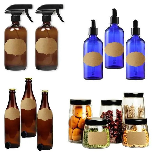 Alt view image 6 of 7 - 2" x 3" Kraft Label Stickers Writable Gift Labels, 200PCS Self-Adhesive Brown Labels for Essential Oil Bottle, Jars, Food Storage or Gift Decoration