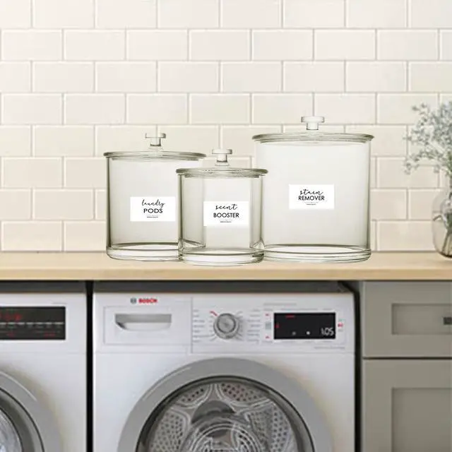 Alt view image 2 of 4 - Minimalist Laundry Room Labels, Modern Cleaning Label for Containers, Waterproof Home Storage Organization Washroom Decal Stickers (Laundry Room 10 Pack)