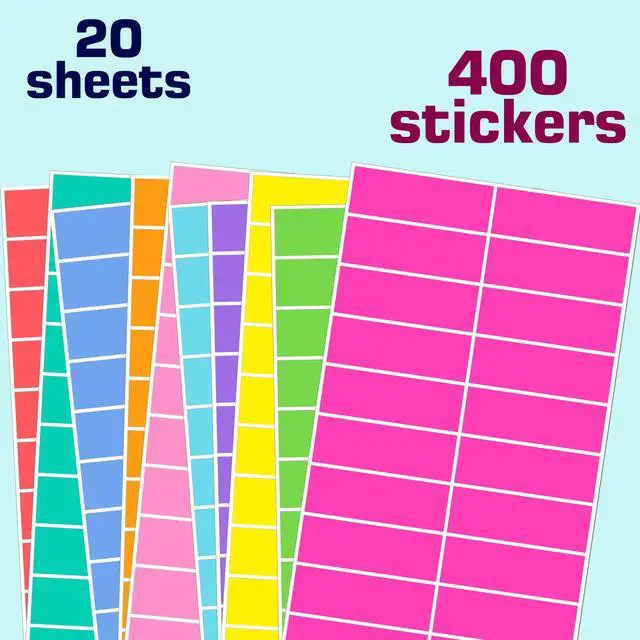 Alt view image 2 of 7 - 400 Pcs Colored Label Stickers 3 x 1 Inch Write Coding Labels 10 Colors | EGRETLFSAIL Rectangle File Folder Self-Adhesive for File Folders,Box Moving,Garage Sale,Price Tags,Study and Work