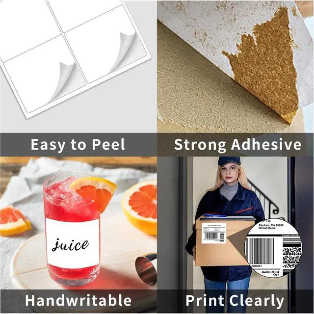 Alt view image 4 of 7 - 3-1/3" x 4" Shipping Labels, Printable White 6 UP Label for Laser/Inkjet Printers, Self Adhesive FBA Address Matte Mailing Label Stickers(50 Sheets, 300 Labels)