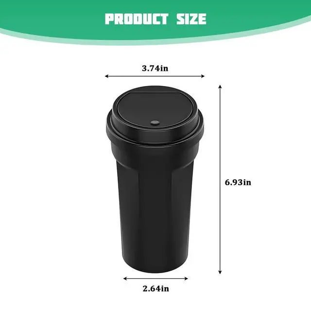 Alt view image 2 of 6 - Car Trash Can with Lid, Mini Leakproof Vehicles Garbage Bin for Cup Holder, Multipurpose Automotive Interior Trash Organizers Storage Accessories, Universal for Truck Sedan SUV