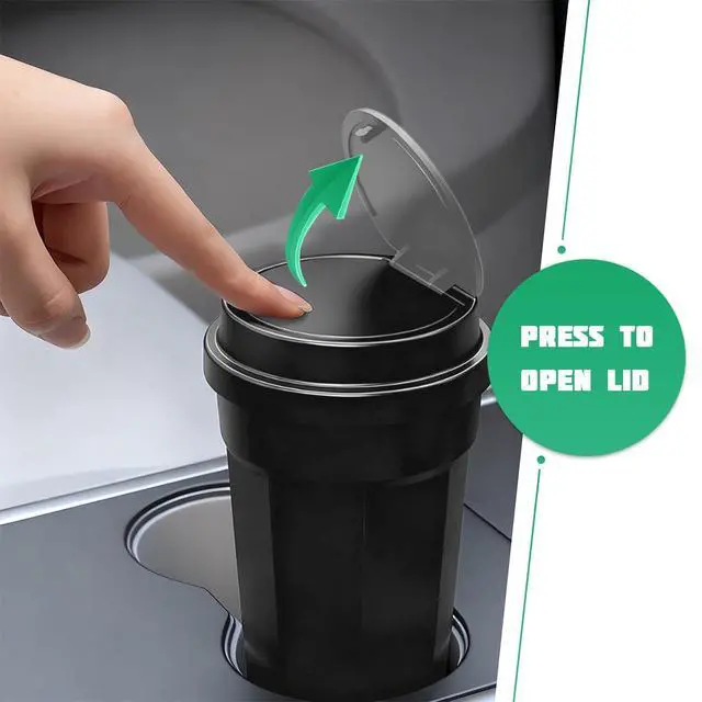 Alt view image 3 of 6 - Car Trash Can with Lid, Mini Leakproof Vehicles Garbage Bin for Cup Holder, Multipurpose Automotive Interior Trash Organizers Storage Accessories, Universal for Truck Sedan SUV
