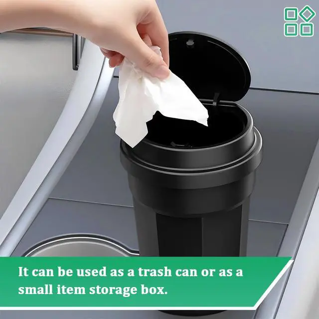 Alt view image 4 of 6 - Car Trash Can with Lid, Mini Leakproof Vehicles Garbage Bin for Cup Holder, Multipurpose Automotive Interior Trash Organizers Storage Accessories, Universal for Truck Sedan SUV