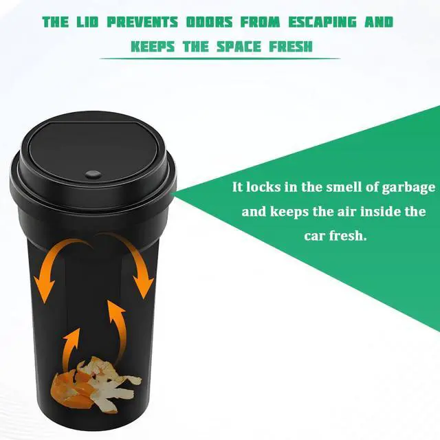 Alt view image 6 of 6 - Car Trash Can with Lid, Mini Leakproof Vehicles Garbage Bin for Cup Holder, Multipurpose Automotive Interior Trash Organizers Storage Accessories, Universal for Truck Sedan SUV