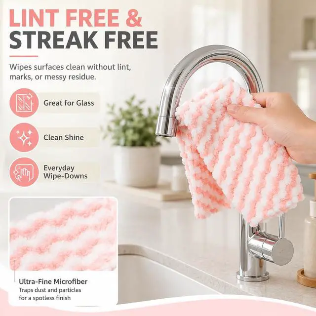 Alt view image 4 of 7 - 10PACK Kitchen Cleaning Cloths, Microfiber Dish Cloths: All-Purpose Washing/Soft/Lint Free/Absorbent/Quick Dry Reusable Washable Towels for Bathroom/Car/Glass, 10''x10'' - Green