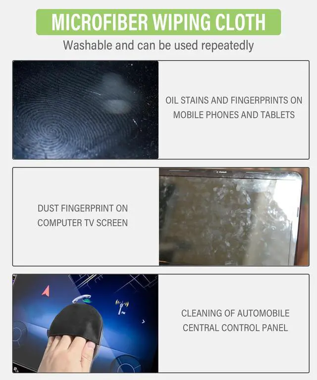 Alt view image 4 of 6 - Car Screen Cleaner,Screen Cleaning Pad Cloth Wipes,Car Accessories Microfiber Touch Screen Cleaner,Soft Cloth Wipes for Tesla Central Control Screen,Car Dashboard/Display (Round)
