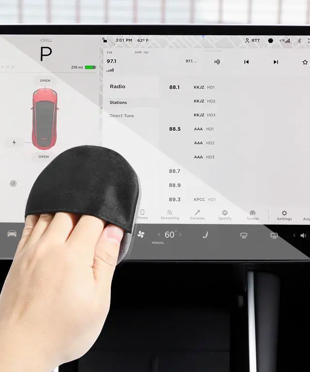 Alt view image 6 of 6 - Car Screen Cleaner,Screen Cleaning Pad Cloth Wipes,Car Accessories Microfiber Touch Screen Cleaner,Soft Cloth Wipes for Tesla Central Control Screen,Car Dashboard/Display (Round)