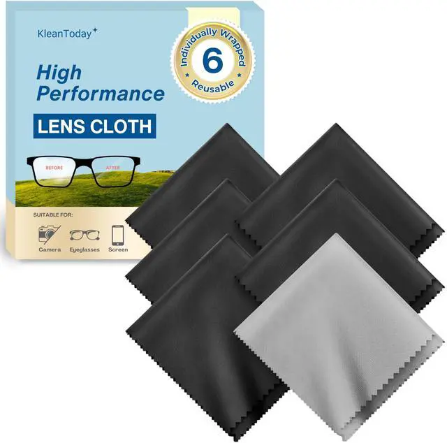 Main image of 6 Pack Japanese-Style Premium Microfiber Glasses Cleaning Cloth Streak & Scratch-Free Lens Cleaning Cloth Safe for Eyeglasses, Sunglasses, Glasses Cleaner, Lens Wipes, iPhone & Screens