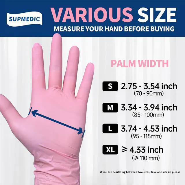 Alt view image 7 of 7 - Medical Nitrile Exam Gloves Latex & Powder-Free Disposable, 100 M | Soft Stretch Fit Powder-Free Latex-Free Examination Cooking Cleaning Food Prep Esthetician 100Ct Rose Quartz Medium