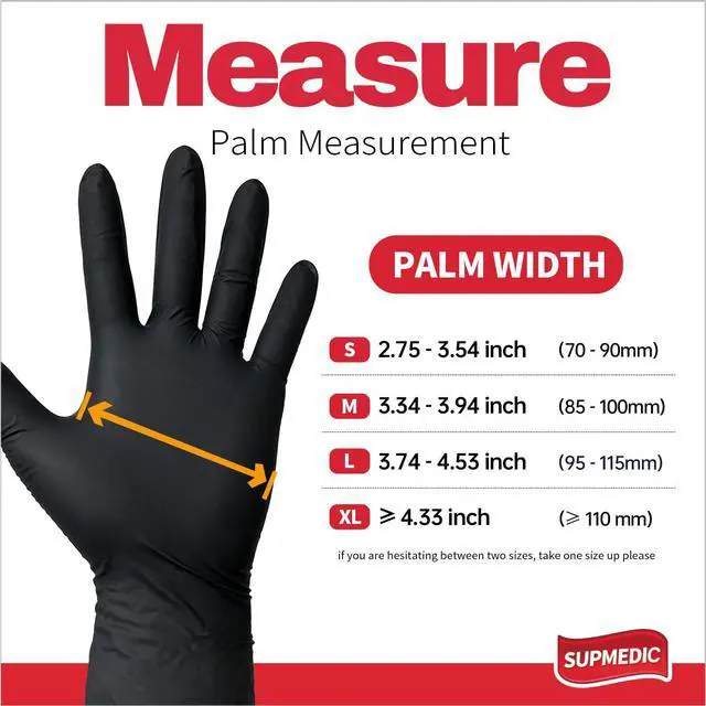 Alt view image 7 of 7 - Nitrile+ Disposable Gloves 5Mil Powder-Free Glove, Black 100 (L) | Soft Stretch Fit Powder-Free Latex-Free Chemical Resistant Cooking Cleaning Food Prep Exam Black 100 Ct Large