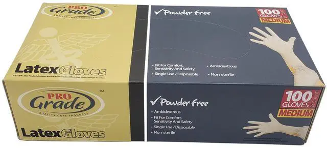 Main image of Latex Gloves Powder Free 100 Gloves MEDIUM