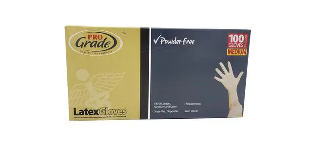 Alt view image 2 of 3 - Latex Gloves Powder Free 100 Gloves MEDIUM