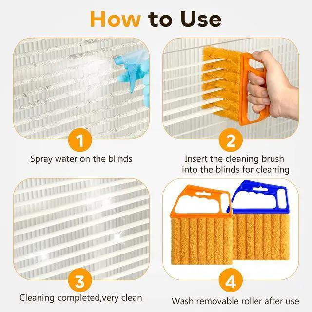 Alt view image 4 of 6 - 2 Pcs Blind Cleaner Duster Tool,Blind Dusters for Cleaning,Cleaning Brush,7 Finger Dusting Cleaner Tool for Window & Air Conditioner,Window Blinds Cleaner Microfiber Washable