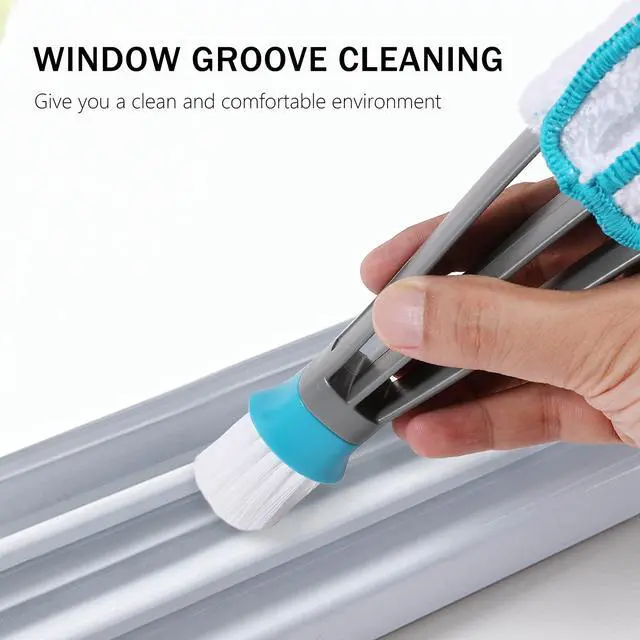 Alt view image 6 of 7 - Blind Duster, Window Cleaner Duster Brush with 5 Microfiber Sleeves | Cleaning Tools for Vertical Blinds Air Conditioner Dust Ceiling Fans Dust Collector