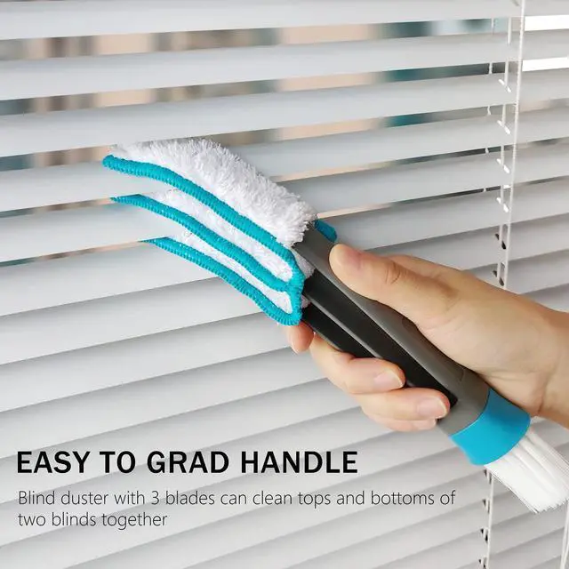 Alt view image 5 of 7 - Blind Duster, Window Cleaner Duster Brush with 5 Microfiber Sleeves | Cleaning Tools for Vertical Blinds Air Conditioner Dust Ceiling Fans Dust Collector