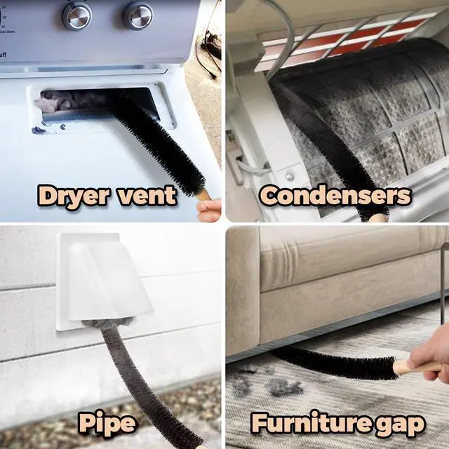 Alt view image 4 of 7 - Dryer Vent Cleaner Kit - 4 Pack Flexible lint Trap Cleaner Tools | Deep Cleaning Tool for Fridge, Washer, Stove Gaps & Tight Spots Crevice & Brush Set Boosts Efficiency, Reduces Fire Risk
