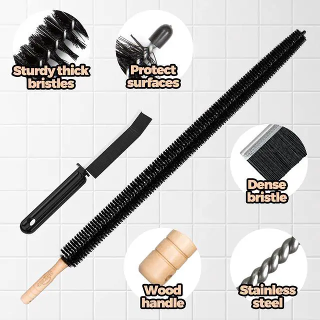 Alt view image 6 of 7 - Dryer Vent Cleaner Kit - 4 Pack Flexible lint Trap Cleaner Tools | Deep Cleaning Tool for Fridge, Washer, Stove Gaps & Tight Spots Crevice & Brush Set Boosts Efficiency, Reduces Fire Risk