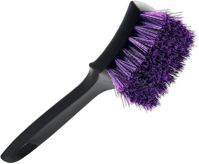 Main image of Pro Tire Cleaning Brush, Gentle Stiff Mixed Bristles,Short Handle | Scrub Brush for Tire Sidewalls, Rubber Mats & Carpets, Anti-Deformation Tyre Detailing Tool